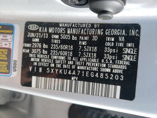 Photo 10 from auction – 2014 KIA SORENTO EX with VIN 5XYKU4A71EG485203