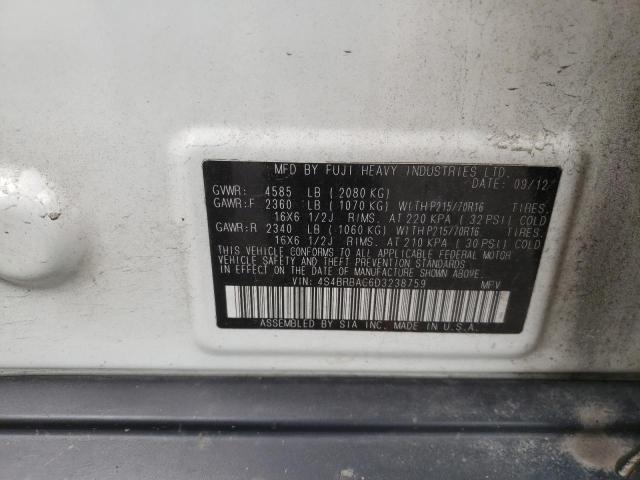 Photo 10 from auction – 2013 SUBARU OUTBACK 2. with VIN 4S4BRBAC6D3238759
