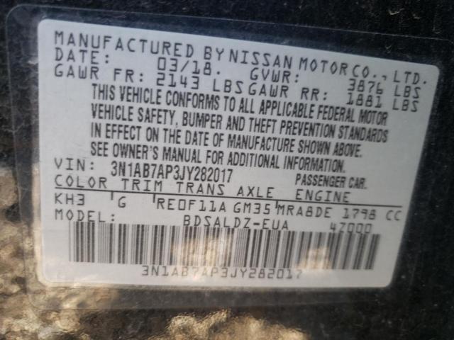 Photo 10 from auction – 2018 NISSAN SENTRA S with VIN 3N1AB7AP3JY282017