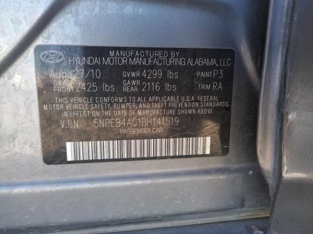 Photo 10 from auction – 2011 HYUNDAI SONATA GLS with VIN 5NPEB4AC1BH141519