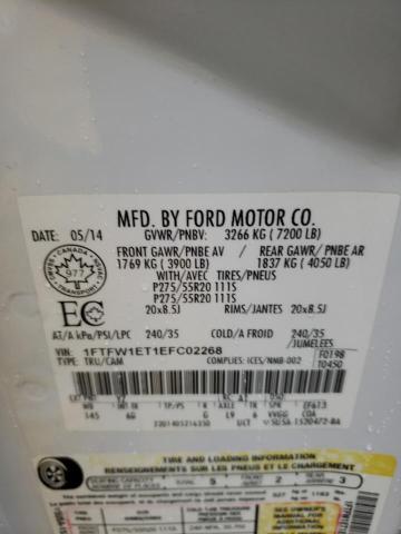 Photo 10 from auction – 2014 FORD F150 SUPER with VIN 1FTFW1ET1EFC02268