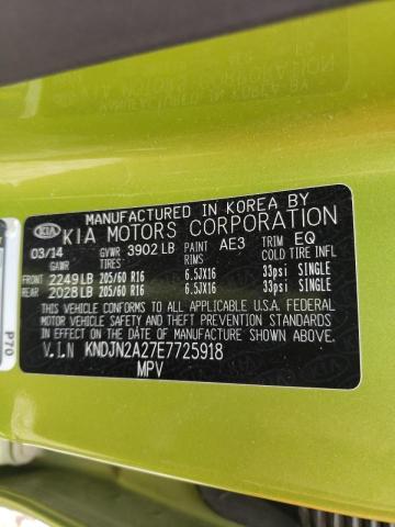 Photo 10 from auction – 2014 KIA SOUL with VIN KNDJN2A27E7725918
