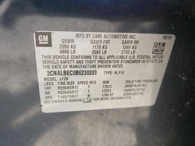 Photo 10 from auction – 2011 CHEVROLET EQUINOX LS with VIN 2CNALBEC0B6230203