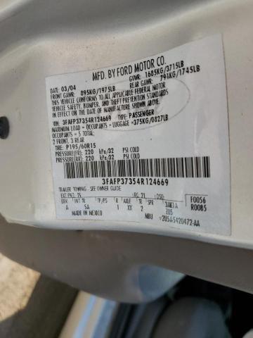 Photo 10 from auction – 2004 FORD FOCUS ZX5 with VIN 3FAFP37354R124669
