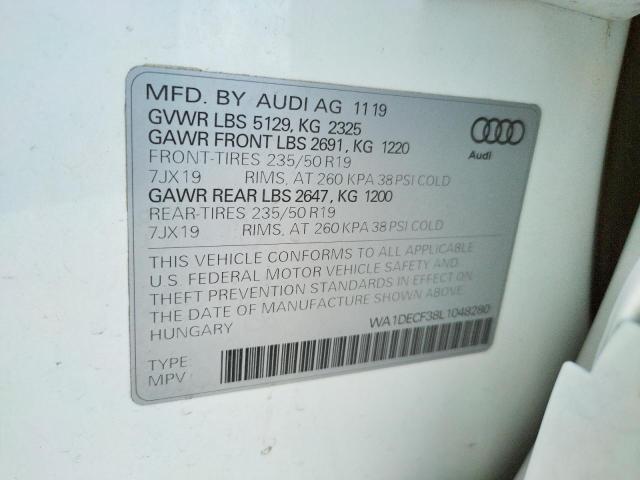 Photo 10 from auction – 2020 AUDI Q3 PREMIUM with VIN WA1DECF38L1048280