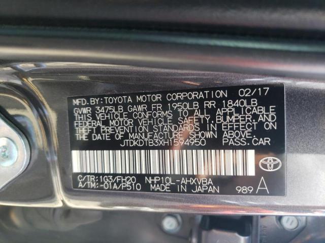 Photo 10 from auction – 2017 TOYOTA PRIUS C with VIN JTDKDTB3XH1594950