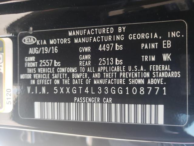 Photo 10 from auction – 2016 KIA OPTIMA LX with VIN 5XXGT4L33GG108771