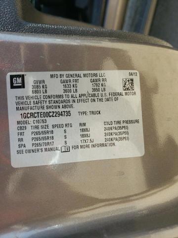 Photo 10 from auction – 2012 CHEVROLET SILVERADO with VIN 1GCRCTE00CZ294735