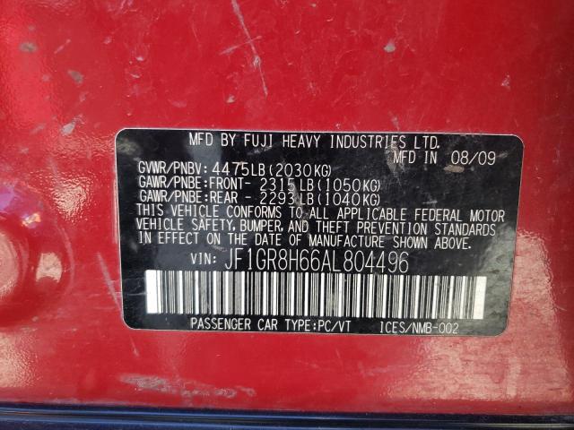 Photo 10 from auction – 2010 SUBARU IMPREZA WR with VIN JF1GR8H66AL804496