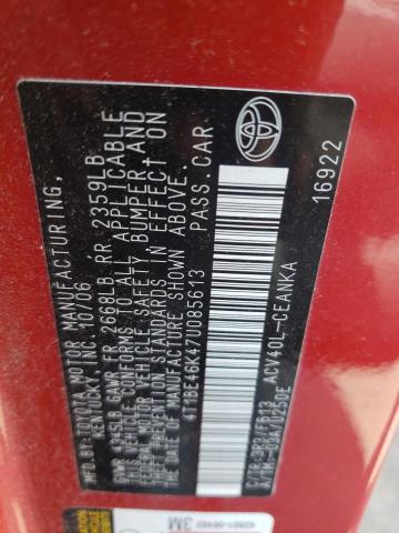 Photo 10 from auction – 2007 TOYOTA CAMRY CE with VIN 4T1BE46K47U085613