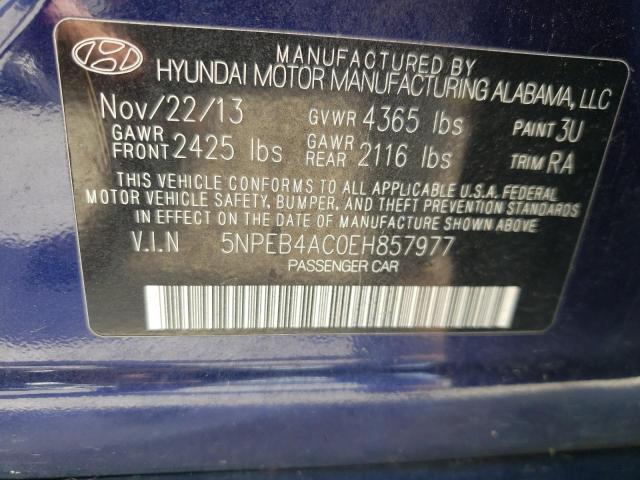 Photo 10 from auction – 2014 HYUNDAI SONATA GLS with VIN 5NPEB4AC0EH857977