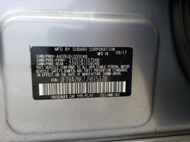 Photo 10 from auction – 2018 SUBARU WRX STI with VIN JF1VA2N67J9815178