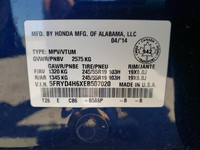 Zdjęcie 10 z aukcji – 2014 ACURA MDX TECHNO z VIN 5FRYD4H6XEB507020