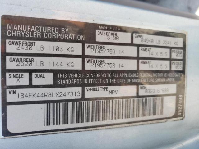 Photo 10 from auction – 1990 DODGE GRAND CARA with VIN 1B4FK44R8LX247313