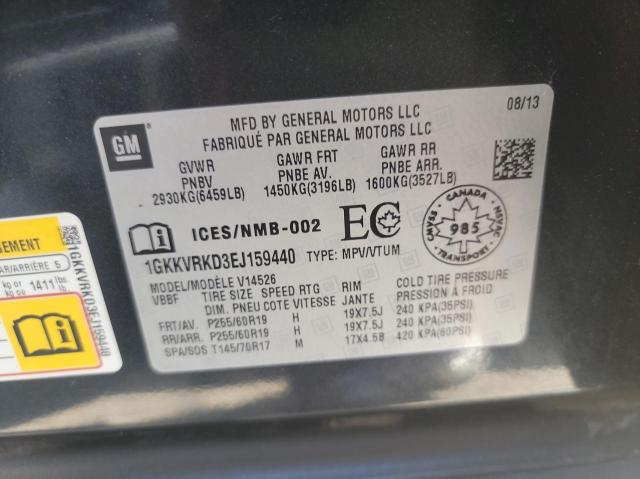 Photo 10 from auction – 2014 GMC ACADIA SLT with VIN 1GKKVRKD3EJ159440