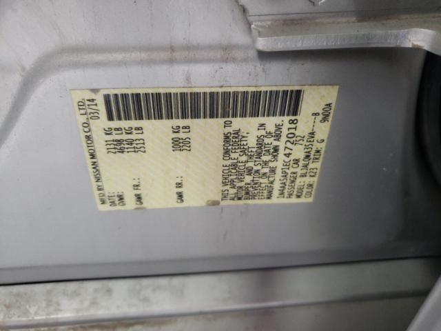 Photo 10 from auction – 2014 NISSAN MAXIMA S with VIN 1N4AA5AP1EC472018