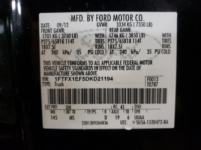 Photo 10 from auction – 2013 FORD F150 SUPER with VIN 1FTFX1EF5DKD21194