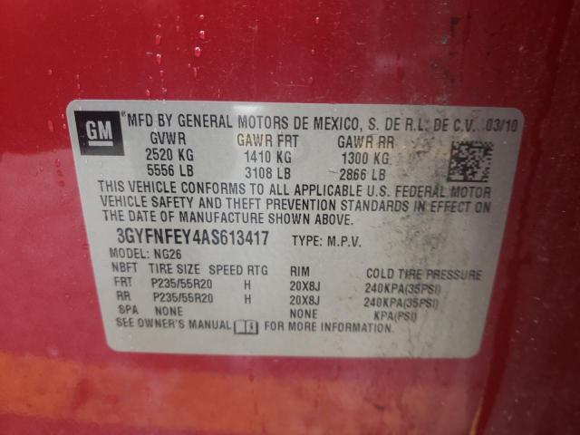 Photo 10 from auction – 2010 CADILLAC SRX PREMIU with VIN 3GYFNFEY4AS613417