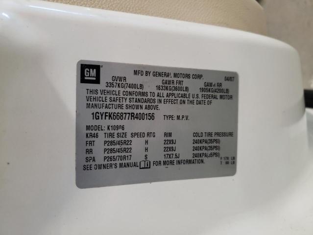 Photo 10 from auction – 2007 CADILLAC ESCALADE E with VIN 1GYFK66877R400156