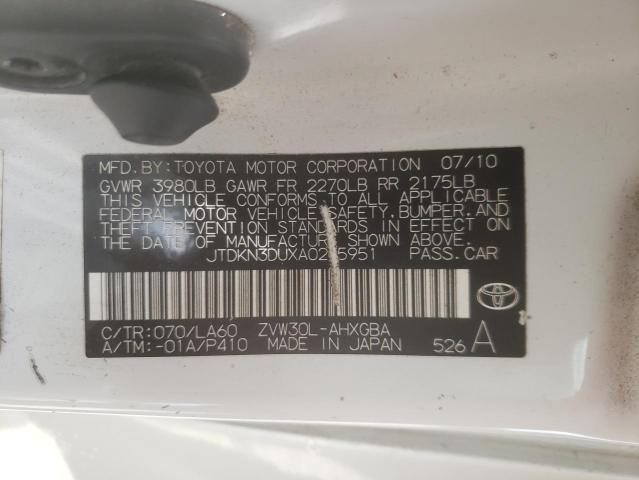 Photo 10 from auction – 2010 TOYOTA PRIUS with VIN JTDKN3DUXA0205951