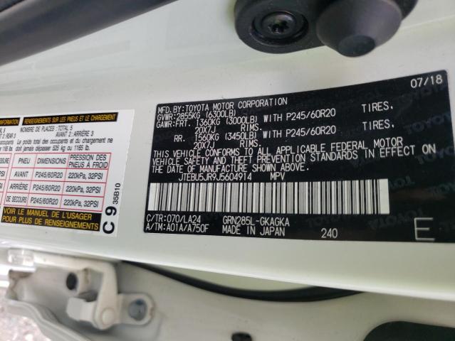 Photo 10 from auction – 2018 TOYOTA 4RUNNER SR with VIN JTEBU5JR9J5604914