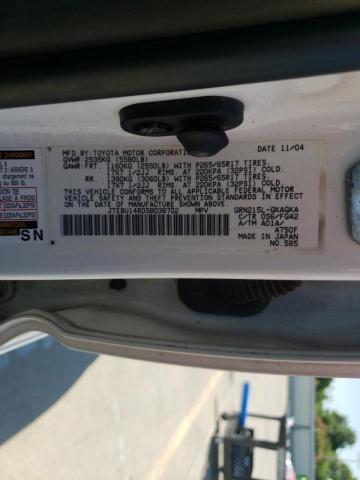 Photo 10 from auction – 2005 TOYOTA 4RUNNER SR with VIN JTEBU14R058038702