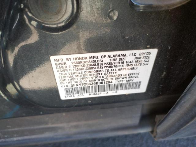 Photo 10 from auction – 2006 HONDA PILOT EX with VIN 5FNYF28536B001294