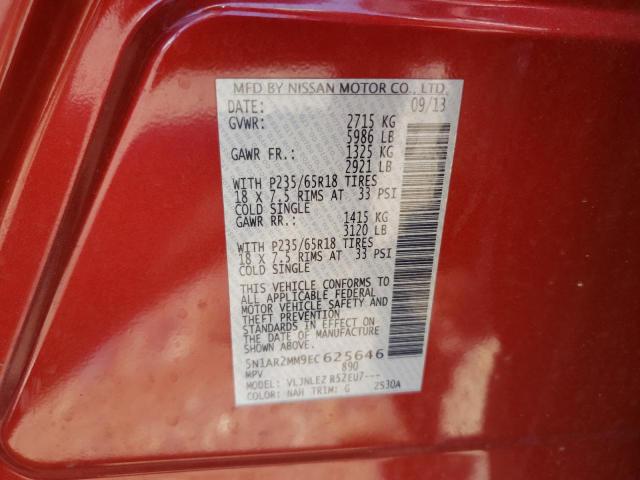 Photo 10 from auction – 2014 NISSAN PATHFINDER with VIN 5N1AR2MM9EC625646