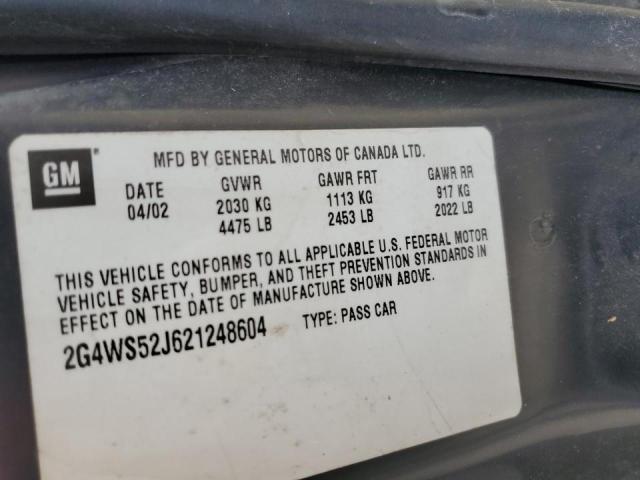 Photo 10 from auction – 2002 BUICK CENTURY CU with VIN 2G4WS52J621248604