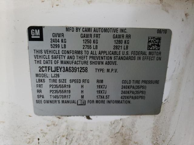 Photo 10 from auction – 2010 GMC TERRAIN SL with VIN 2CTFLJEY3A6391258