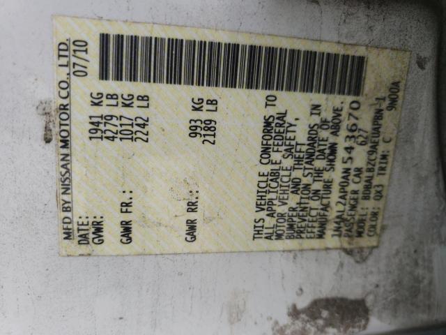 Photo 10 from auction – 2010 NISSAN ALTIMA BAS with VIN 1N4AL2AP0AN543670