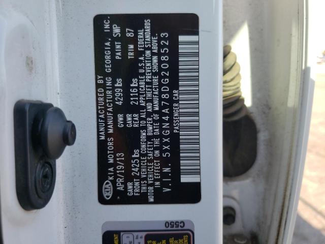 Photo 10 from auction – 2013 KIA OPTIMA EX with VIN 5XXGN4A78DG208523