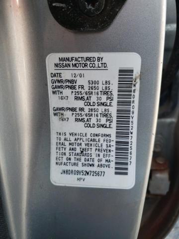 Photo 10 from auction – 2002 NISSAN PATHFINDER with VIN JN8DR09Y52W725677