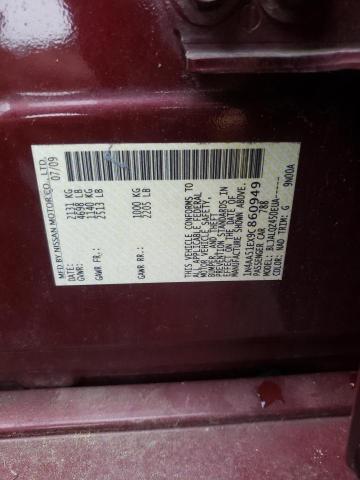 Photo 10 from auction – 2009 NISSAN MAXIMA S with VIN 1N4AA51EX9C860949