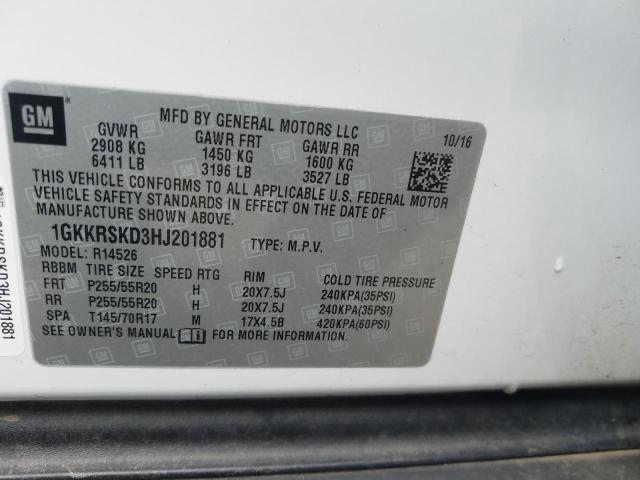 Photo 10 from auction – 2017 GMC ACADIA LIM with VIN 1GKKRSKD3HJ201881
