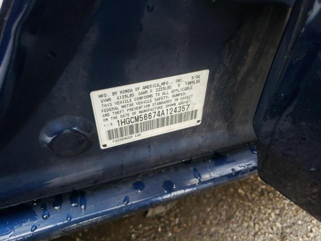 Photo 10 from auction – 2004 HONDA ACCORD EX with VIN 1HGCM56674A124357