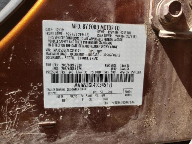Photo 10 from auction – 2020 FORD ECOSPORT S with VIN MAJ6S3GL4LC345191