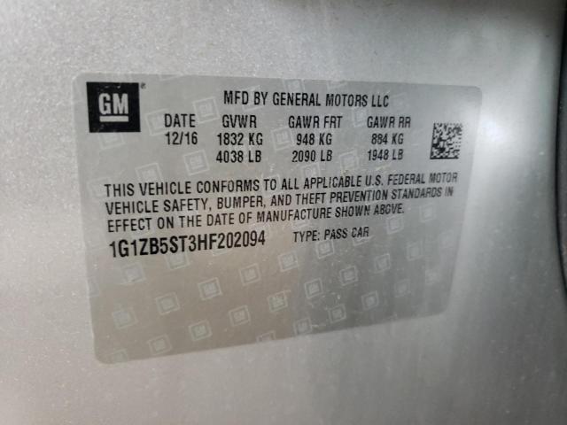 Photo 10 from auction – 2017 CHEVROLET MALIBU LS with VIN 1G1ZB5ST3HF202094
