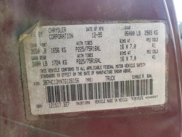 Photo 10 from auction – 1996 DODGE RAM 1500 with VIN 3B7HC13YXTG126156