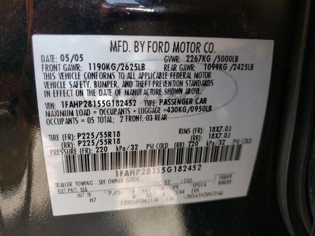 Photo 10 from auction – 2005 FORD FIVE HUNDR with VIN 1FAHP28155G182452