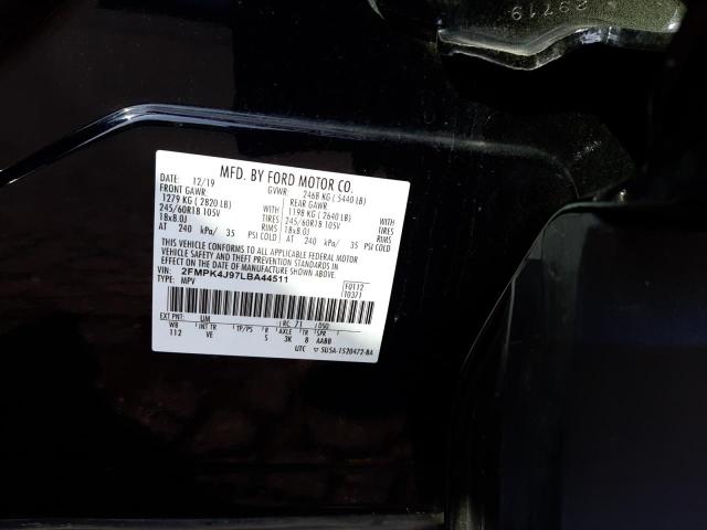 Photo 10 from auction – 2020 FORD EDGE SEL with VIN 2FMPK4J97LBA44511