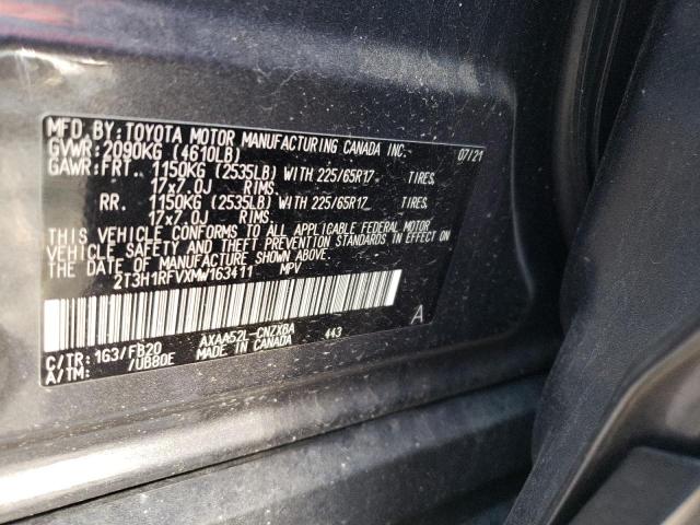 Photo 10 from auction – 2021 TOYOTA RAV4 LE with VIN 2T3H1RFVXMW163411