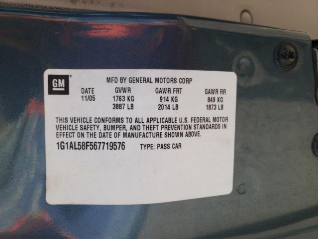 Photo 10 from auction – 2006 CHEVROLET COBALT LT with VIN 1G1AL58F567719576