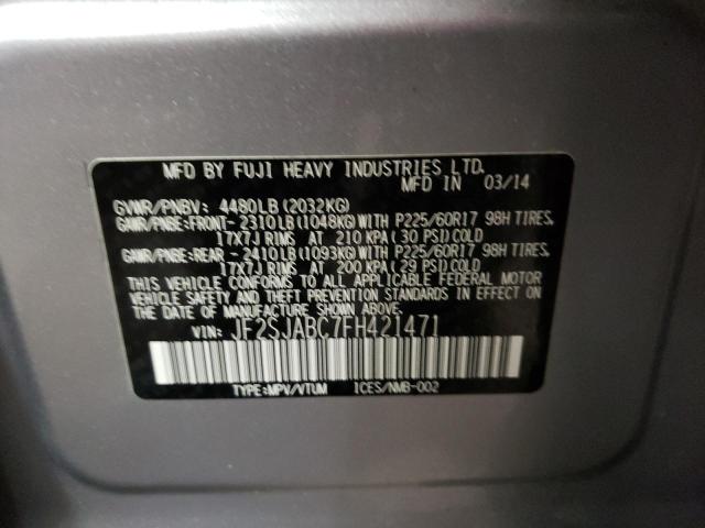 Photo 10 from auction – 2015 SUBARU FORESTER 2 with VIN JF2SJABC7FH421471