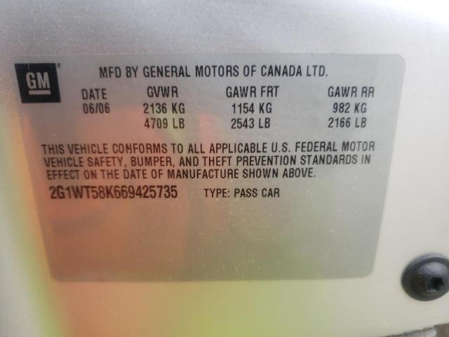 Photo 10 from auction – 2006 CHEVROLET IMPALA LT with VIN 2G1WT58K669425735