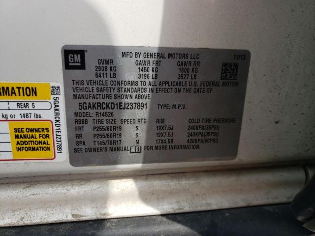 Photo 10 from auction – 2014 BUICK ENCLAVE with VIN 5GAKRCKD1EJ237891