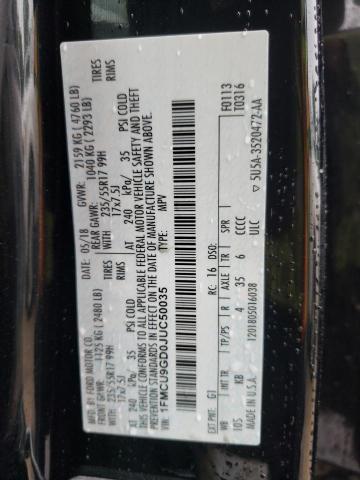 Photo 10 from auction – 2018 FORD ESCAPE SE with VIN 1FMCU9GD0JUC50035