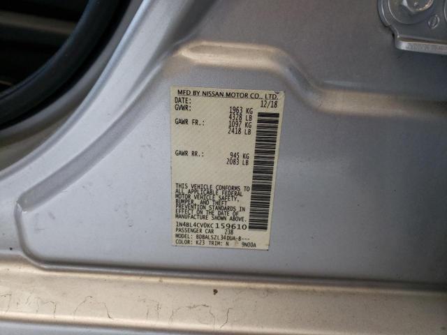 Photo 10 from auction – 2019 NISSAN ALTIMA SR with VIN 1N4BL4CV0KC159610