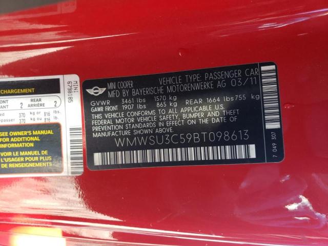 Photo 10 from auction – 2011 MINI COOPER with VIN WMWSU3C59BT098613
