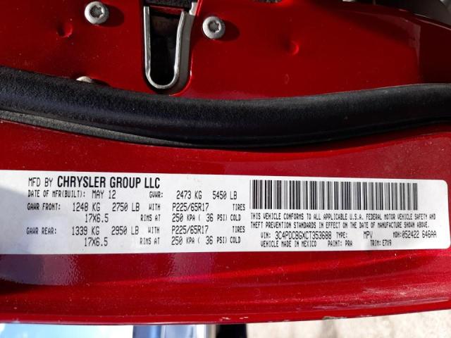 Photo 10 from auction – 2012 DODGE JOURNEY SX with VIN 3C4PDCBGXCT353688